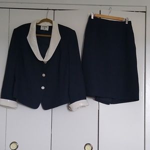 2 peace Navy skirt set